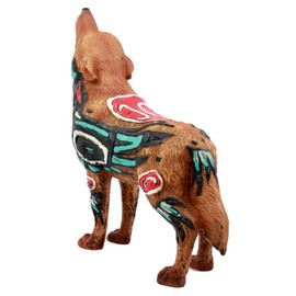 Ebros Gift Native Tribal Howling Wolf Totem Spirit Figurine Collection 6.25" L (Raven Crow)