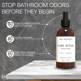 Muse Apothecary Flush Ritual - Aromatic & Refreshing Toilet Spray, Use Before You Go, 8 oz, Infused with Natural Essential Oils - Coconut + Sandalwood, 2 Pack