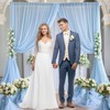 10x10 Blue Tulle Backdrop Curtains for Parties, Sheer Backdrop Curtain