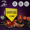 Zebra Smoke Coconuts Charcoal with 72pc Unit Charcoal Cubes, Coconut
