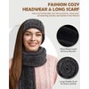 Women Beanie Scarf Gloves Headband Set for Winter, Chenille Beanie