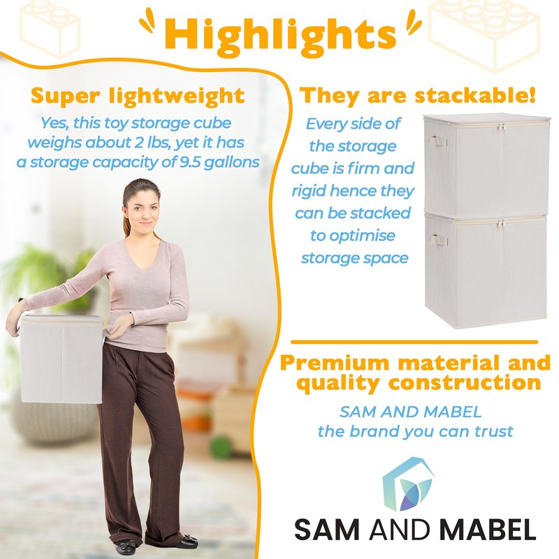 SAM AND MABEL Toy Storage Organizer with Play Mat for