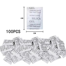Eylkeup 100 Bags Silica Gel Bags Silica Gel Bags Bags with Desiccant Desiccant Small Bags Silica Gel Bags Remove Moisture, Steam, Mould, Odours, Dehumidifiers