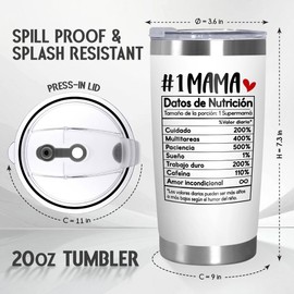 Gifts For Mom From Daughter, Son - Mothers Day, Valentines Day, Christmas, Birthday Gifts For Women, Mother-In-Law, Bonus Mom, Stepmom, Mama - Regalos Para Mamá 20 Oz Stainless Steel Tumbler