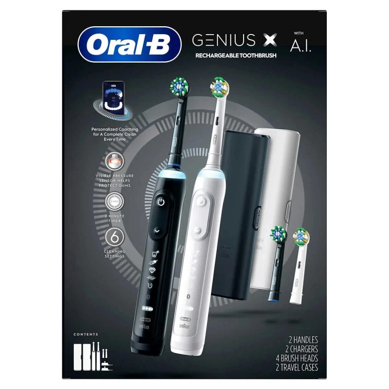 Oral-B Genius X Rechargeable Electric Toothbrush, 2-pack New Sealed.