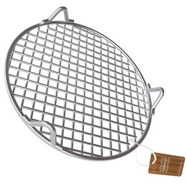 Turbokey BBQ Rack 304 Stainless Steel Rack with Legs 12 Inches Round Cooking Grate Carbon Baking Net Grill Pan Grate Multi-Purpose Straight Wire Rack Steaming Cooling Rack (305mm/12")