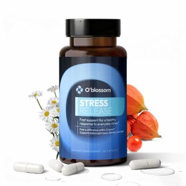 O'blossom Stress Release Ashwagandha Sensoril Zembrin Supplements – Clinically Studied Stress Relief with True Rapid Calm, Mood Support in 2 hours, Cognitive Enhancement, and Sleep Quality Improvement