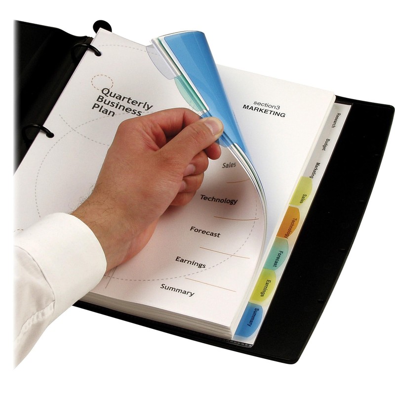 Wilson Jones View-Tab Transparent Dividers, 8 Square Tabs, Letter Size,