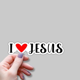 (3pcs) I Love Jesus Sticker Christian Bible Verse Jesus Vinyl Decal Motivation Inspirational Quotes Stickers for Books Laptops Phonecase Water Bottles Kindles Car Hard Hat -3x0.8