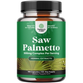 Extra Strength Saw Palmetto Extract - Advanced Herbal Complex for Hair Health and Urinary Support with Plant Sterols & Flavonoids - Potent Herbal Supplement with 500mg per Serving - 100 Capsules