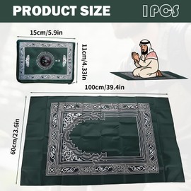 Hongoen Pray Teppich Tragbar,Reisegebetsteppich mit Kompass,Gebetsteppich to Go,Gebet Teppich Matte,Taschenformat,Reise gebetsteppich,Prayer Mat,Tragbarer Heimteppich für Familienreisen Eid-Geschenke