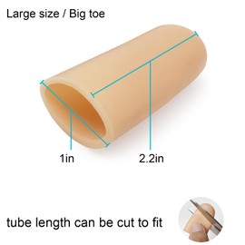 8 Pack Silicone Big Toe Protectors Women (Toe Caps and Toe Protectors) to Provide Relief from Missing or Ingrown Toenails, Corns, Blisters, Hammer Toes (Large, Beige)