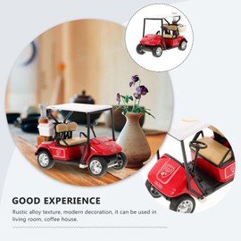 Milisten Coche De Juguete con Carrito De Golf Carrito De Juguete De Metal Adorno para Carrito De Golf Adecuado para El Hogar Dormitorio Sala De Estar Oficina Decoración De Escritorio De