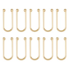 SUPERFINDINGS 10Pcs Alloy Bikini Clips Golden U Shape Ring Buckle Linker Bikini Buckles Metal Bra Connector for Swimwear Front Clasp Garment Accessory DIY Supplies