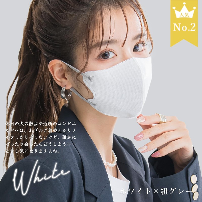 [ＬｉｌｙＮａ] マスク 20枚入(10枚×2パック) 【春向け乾燥肌の不快感ヘ改良】不織布 小顔3D 定番 立体 バイカラー 耳が痛くならない 立体