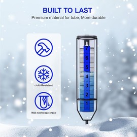 CosyCaya Improved Rain Gauge, Frost-proof Rain Gauge for Outdoor Use, Am Rated, Large, Clear Numbers, Rain Gauge for Yards with Stake, Durable