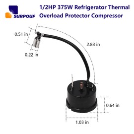 1/2HP 375W Refrigerator Thermal Overload Protector Compressor Replacement Parts