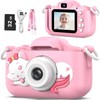 Goopow Kids Digital Camera, Pink Purple, 32GB MicroSD Card Included,