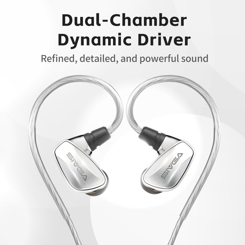 SIVGA SM100 Wired Earbuds with Mic, Zinc Alloy HiFi IEM