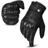 RideMaxx Motorcycle Gloves Geniune Leather Motorbike Gloves Black Leather Gloves