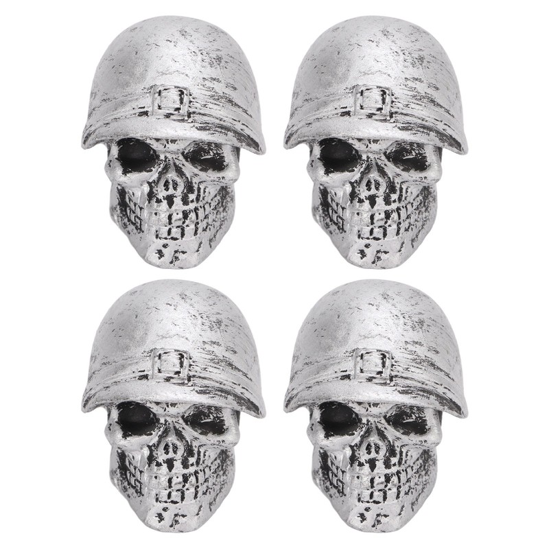 4PCS Tire Valve Caps Skull Style Anti Oxidization Universal for