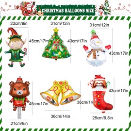Pack of 12 Christmas Balloons, Mini Christmas Balloons for Children, Christmas Decoration, Christmas Foil Balloons, Helium Balloons for Christmas, New Year, Birthday Party Decoration