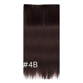 Sintético 7pcs/set Cortina Clip Cabello Sintético Castaño #4