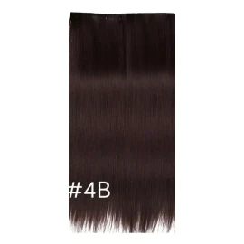 Sintético 7pcs/set Cortina Clip Cabello Sintético Castaño #4