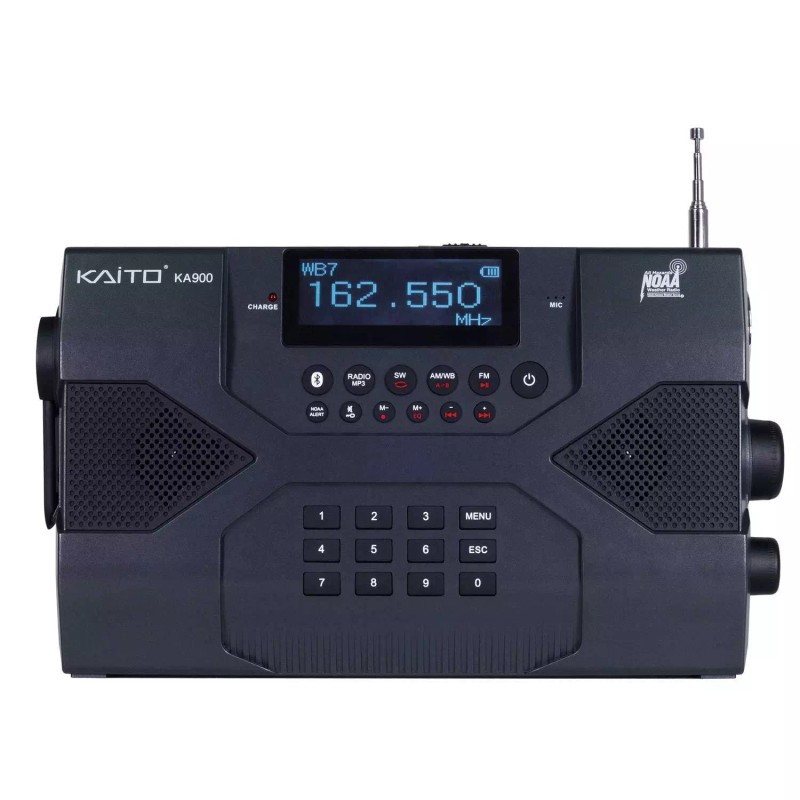 Kaito KA900 Digital Solar Crank NOAA Weather Stereo AM FM