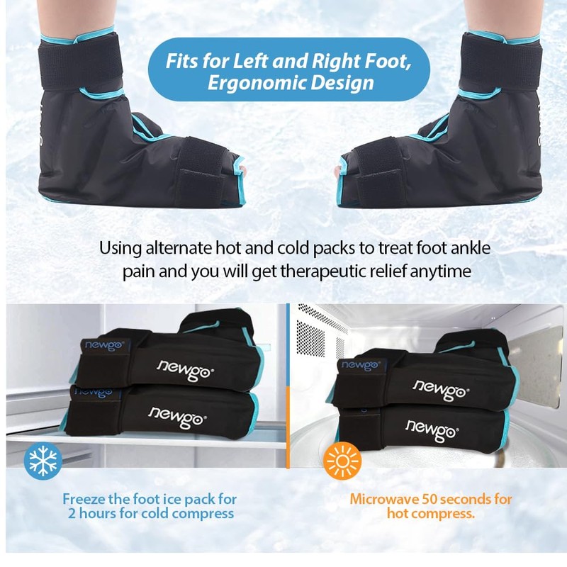 NEWGO Ice Pack Foot Ankle Ice Pack Wrap for Plantar