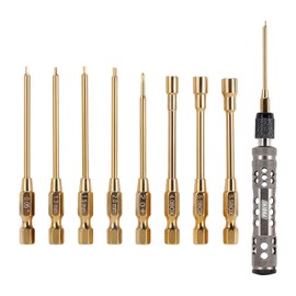 INJORA 8 in 1 RC Car Tools Kit, Hex Screwdriver Nut Driver & Phillips Screwdriver Tool Set, 1/4" Drive Hex Bit Set, Allen Wrenches For 1/18 1/24 RC Mini Crawler Car Axial SCX24 AX24 FMS FCX24 TRX4M