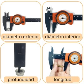 BAIWOLF Vernier Precisión Milímetros, Calibradores de Plástico, 6 Inches y 150mm Sliding Caliper, Dial Caliper Vernier, Deslizante de Doble Escala, Herramienta de Medición