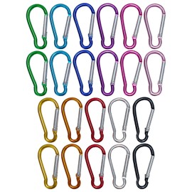 22 Safety Spring Hooks, Multiple Colors, Multi-Functional Mini Metal Carabiner, Reusable, Outdoor Supplies.