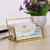 Hipiwe 2 Slots Glass Business Card Holder Stand - Gold