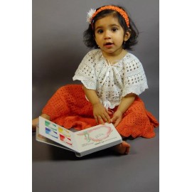 Handmade crochet girl baby dress - Orange