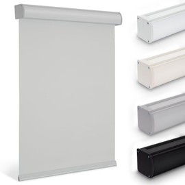 Youngoo Cordless Roller Blinds for Indoor Windows, Blackout Roller Blinds with Valance Cover, Room Darkening Window Shades for Home, Privacy Control Shade, Easy Install，35" W*72" H,Grey