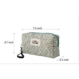 ZJMTOCYU Spacious Floral Cotton Makeup Bag Organizer for Travel and Daily Use, Versatile Toiletry and Cosmetic Bag for Women and Girls