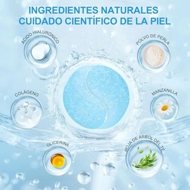 Parches para Ojos Colageno, 60 Pares Eye Patches Hidrogel Eliminador de Bolsas Ojo y Ojeras, Mascarilla Ojos con Efecto Iluminador, Hidratante, Antiarrugas y Refrescante, Skincare Para Adulto, Perla