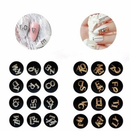 Nail art initial parts set (2 types) (W8E5014) / 네일아트 이니셜 파츠 세트 2종 (W8E5014)