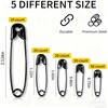 Hudinsun 120 PCS 5 Different Sizes Black Safety Pins Assorted,