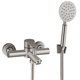 Aolemi Bathtub Faucet Wall Mount Tub Set Round Handheld Brushed Nickel