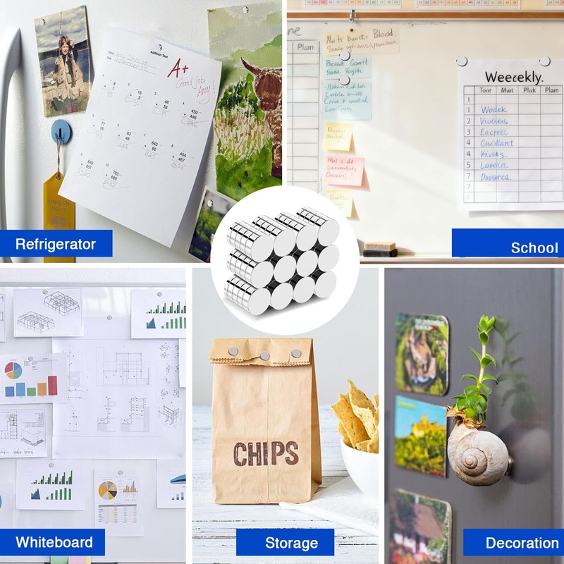 200Pcs Refrigerator Magnets, 3x2mm Small Magnets Tiny Earth Magnet for