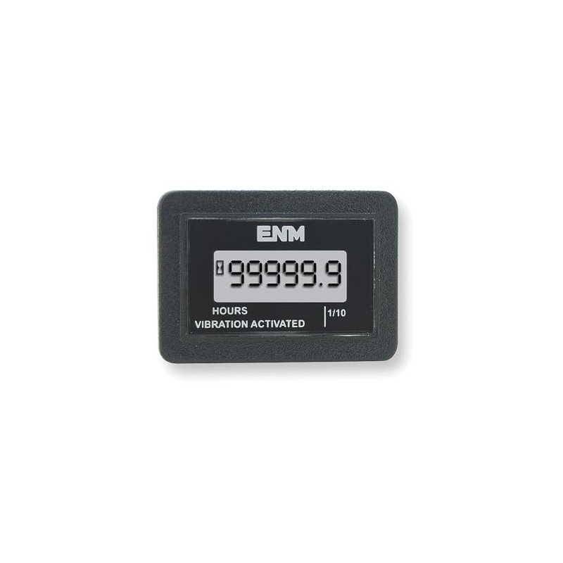 Hour Meter, LCD, Flush Rectangular, Round
