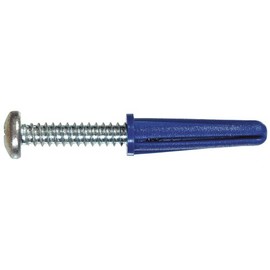 The Hillman Group 5063 Size Hillman Plastic Anchors with Screws 8-10 X 7/8" Pan Head Phillips 5 Lb. Blue 6/Pack, Silver