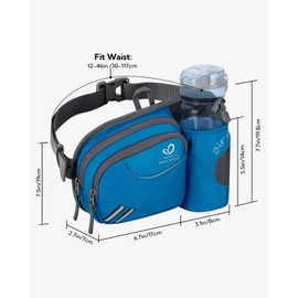 WATERFLY Fanny Pack Waist Bag: Waist Pack for Women Men with Water Bottle Holder Hiking Fanny Pack for Running Walking DogWalking Travel Cycling