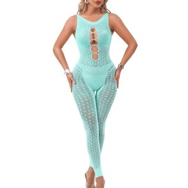 EHSUYAB - overol sexy para discoteca, diamantes de imitación de corazón, lunares y traje de una pieza, Azul, 0-18