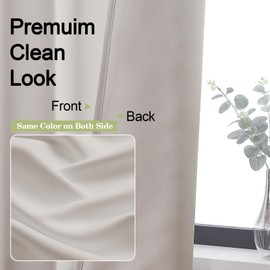 OWENIE Sally Natural Blackout Curtains for Bedroom Living Room 72 Inch Length 2 Panels Set, Privacy Thermal Insulated Rod Pocket Window Curtains for Patio French Front Door, W40 x L72 Inch, Natural