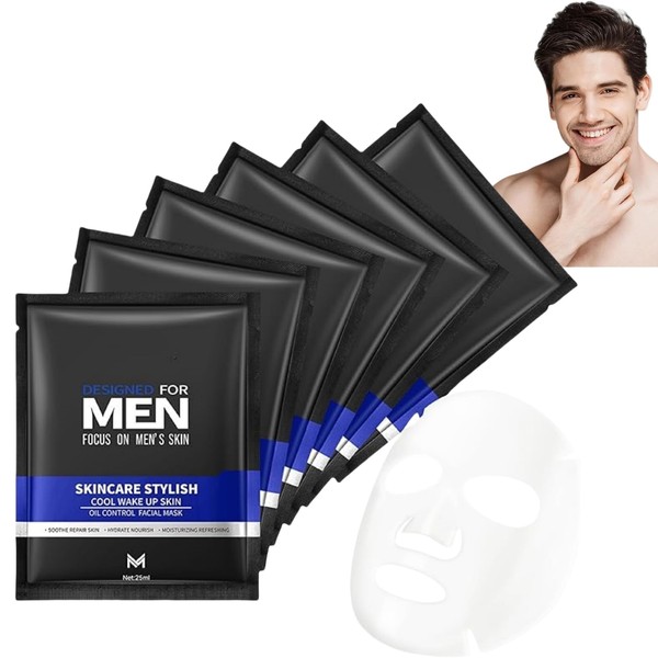 6PCS Mens Face Mask Set,Face Masks for Men,Skincare Gift Set
