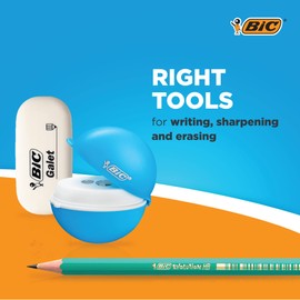 Bic Children's School Supplies Kit with 1 Learning Compass, 3 Geometry Instruments, 10 Graphite Pencils, 1 Sharpener and 6 Erasers - Pack of 21