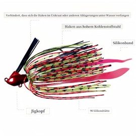 DAYUYUE 6pcs Weed Free Rocked Jig Heads Squid Rubber Jig Bait Kit 10g 13g 16g Includes Plastic Fishing Tackle Box Fishing for Freshwater Saltwater Style C